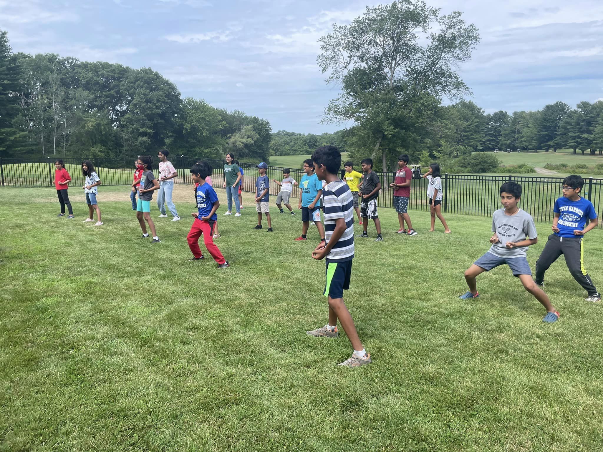 Children practicing martial arts